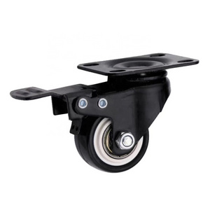 Mobile rack 2 inch furniture caster with brake built-in double cover precision bearing cargo truck wheels gold drill wheels