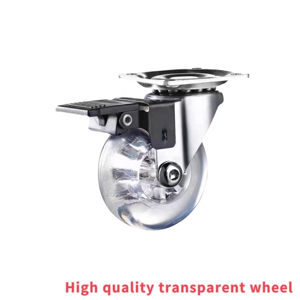 Manufacturers direct sales 75mm light transparent wheel casters universal wheel environmental protection beautiful wine wheels