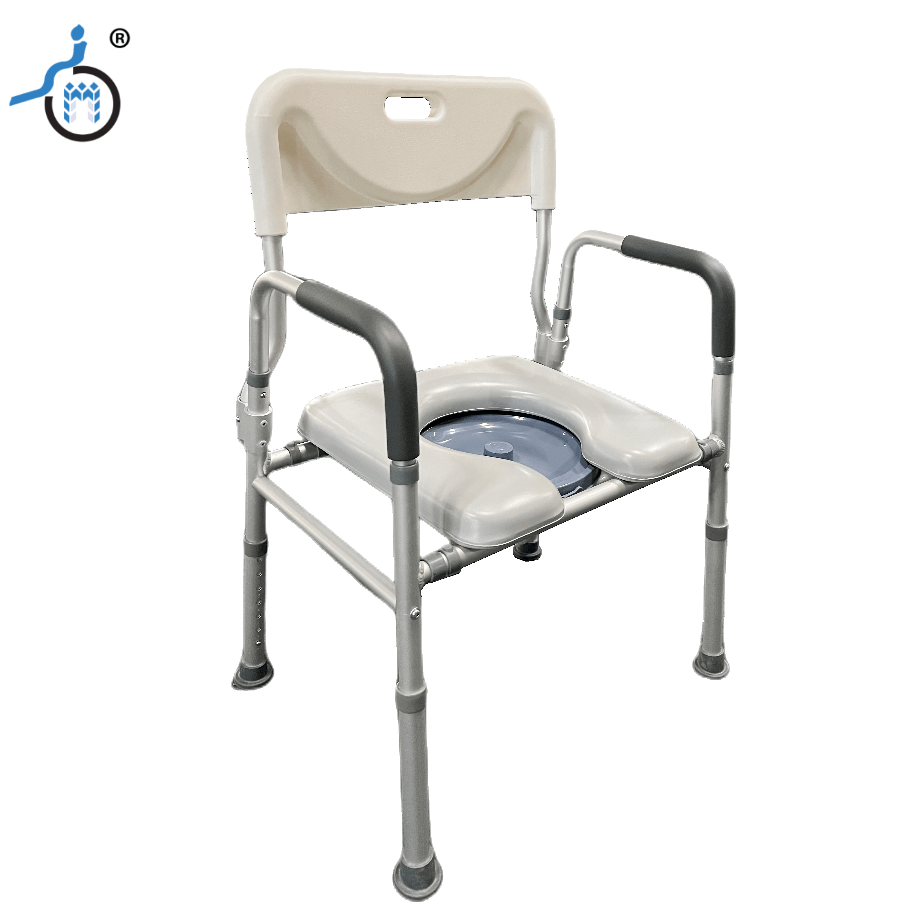 AUITOA 4-in-1 Raised Toilet Seat Medical Bedside Commode Chair, Adjustable Toilet Safety Frame, Shower Chair for Seniors