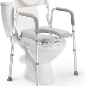 AUITOA 4-in-1 Raised Toilet Seat Medical Bedside Commode Chair, Adjustable Toilet Safety Frame, Shower Chair for Seniors