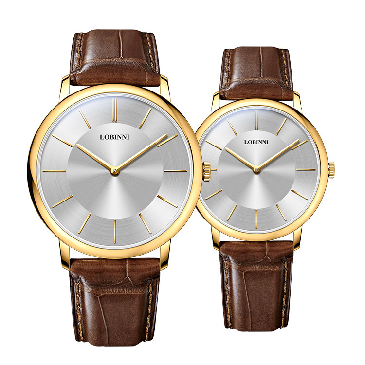 LOBINNI Fashion Luxury Custom Wrist Watch Quartz Men And Women Ultra-thin Watches Sets For Couple