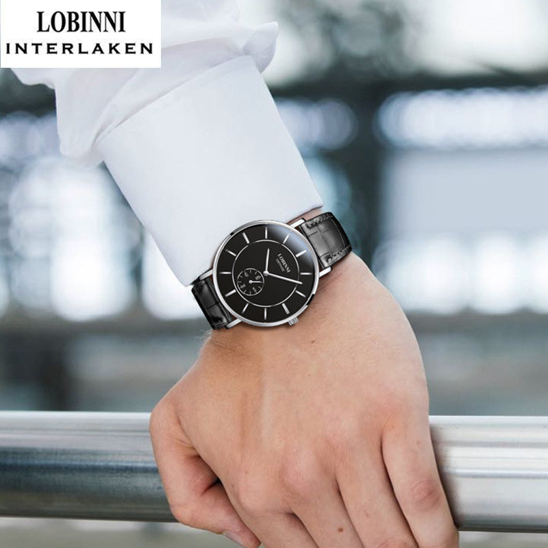 LOBINNI 3001 Men Quartz Movement Watch Band Business Wrist Watch Stainless Steel Fashion Casual Leather Men's Latest OEM Unisex