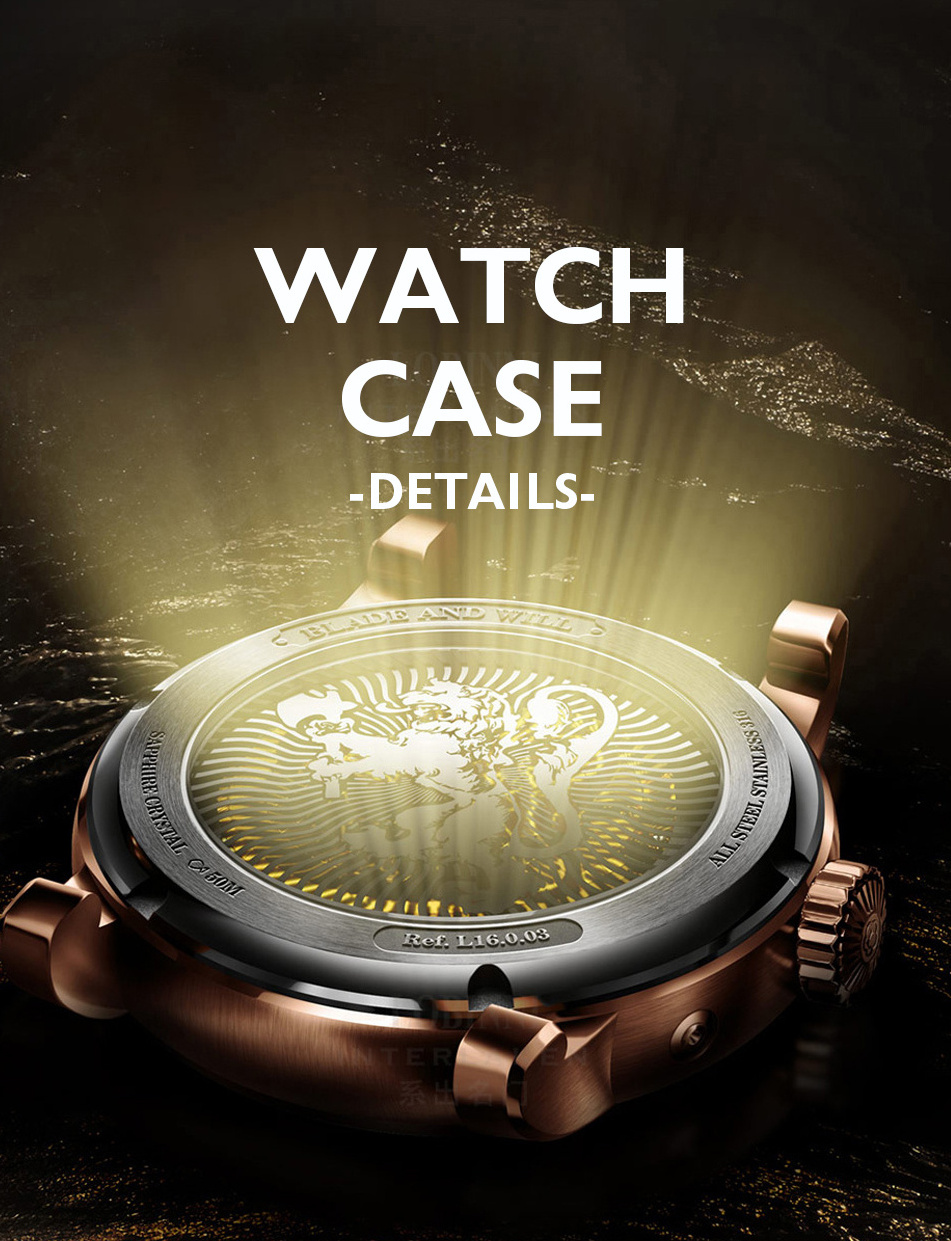 LOBINNI Luxury Automatic Watch Fashion Skeleton Hands Top Brand Rose Golden Mens Mechanical Watches