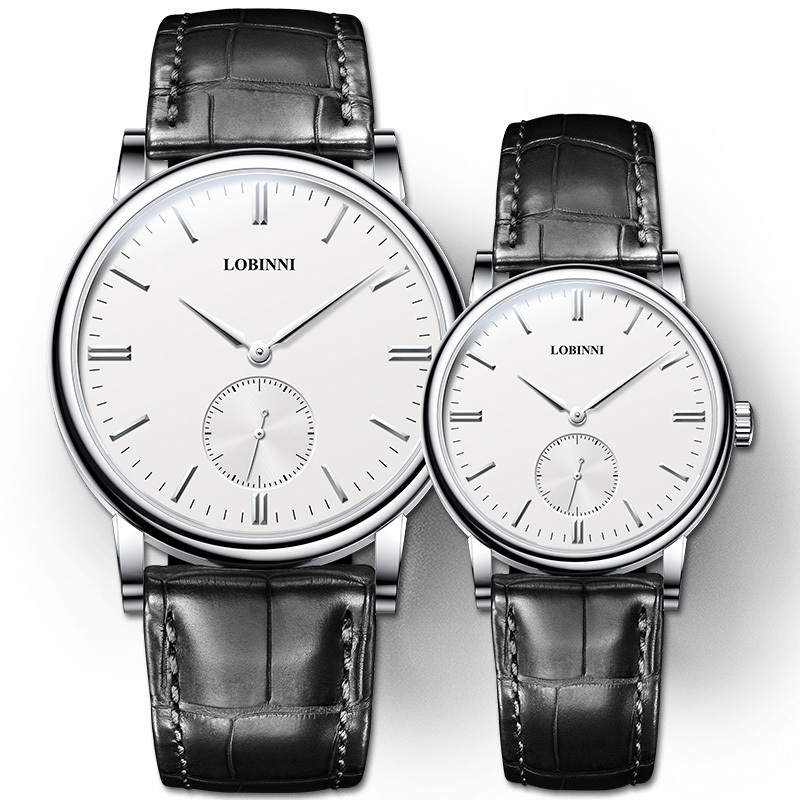 LOBINNI Waterproof Leather Band Male And Female Nice Ultra-thin Couple Watch Set 2023 High Quality