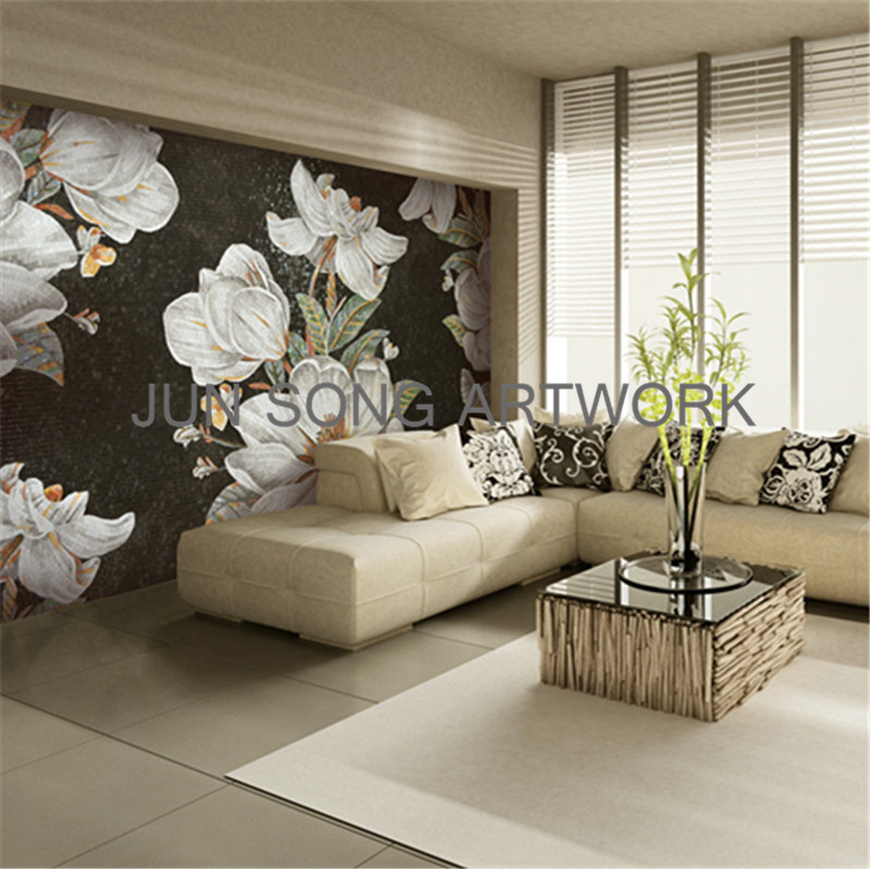 JS MFL-ST14 Flower Mosaic Art Backsplash Tile Design Bedroom Wall Mural