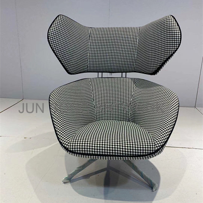 JS C09 Premium Designer High Back Swivel Fabric Chair Home Office Resting Chair Villa Sitting Room Leisure Chair Series