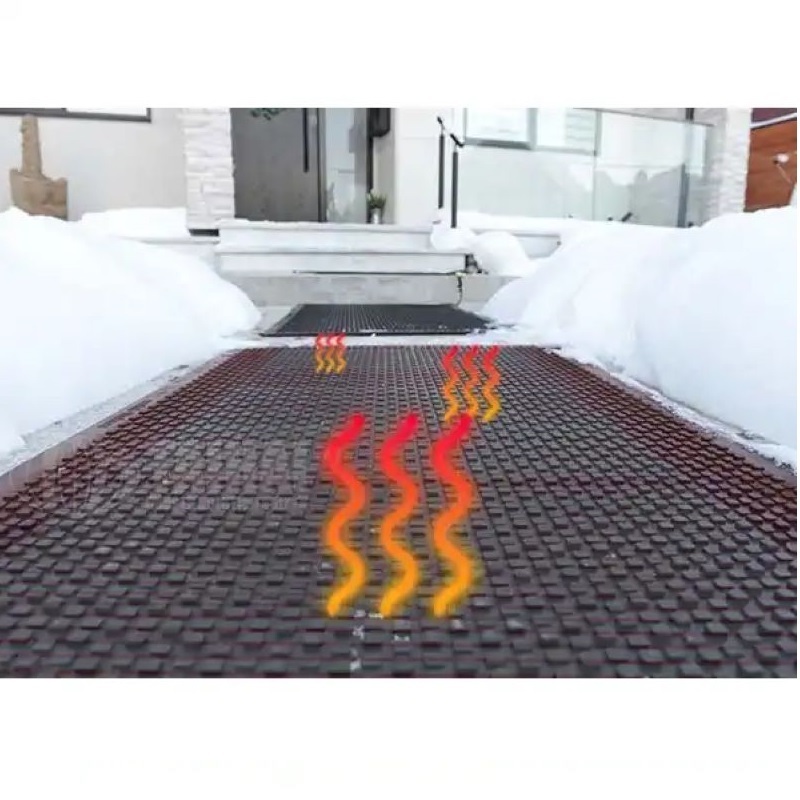 Custom Driveway Snow Melting Mat Outdoor Heated Snow Rubber Heated Driveway Snow Melting Heating Mats For Cold Winter