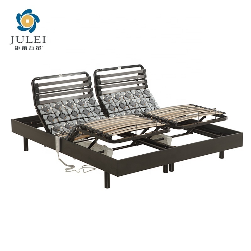 Split Self Adjustable Queen Power Coated Beds Optional Paper Cover Slat King Size Smart Bed Frame