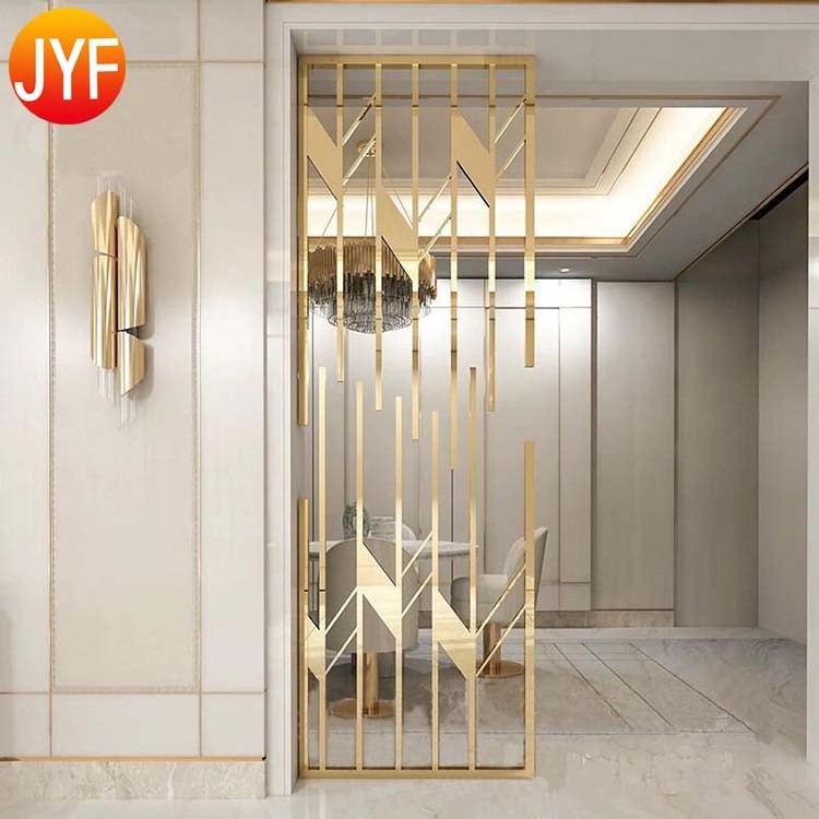 H470 China Supply Hanging Privacy Living Room Divider Stainless Steel Gold Screen Partition