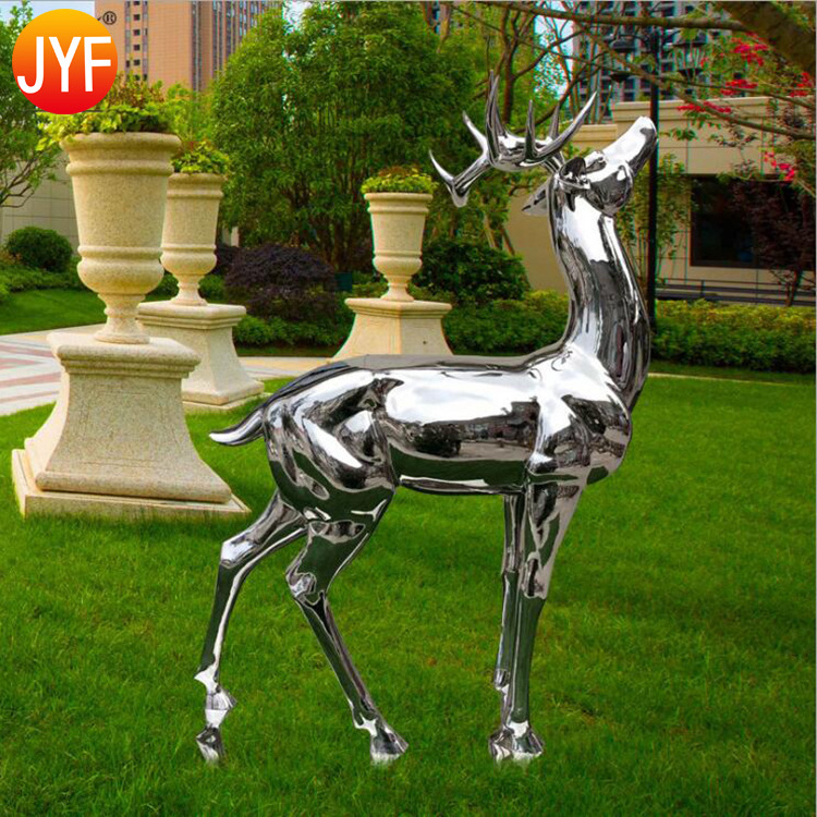 L8 New Design Outdoor Decoration Custom Stainless Steel Large Life Size Metal Art Stainless Steel Metal Giraffe Statue