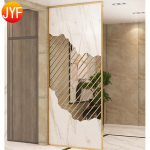 H470 China Supply Hanging Privacy Living Room Divider Stainless Steel Gold Screen Partition