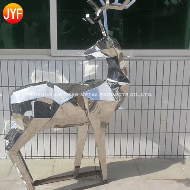 L8 New Design Outdoor Decoration Custom Stainless Steel Large Life Size Metal Art Stainless Steel Metal Giraffe Statue