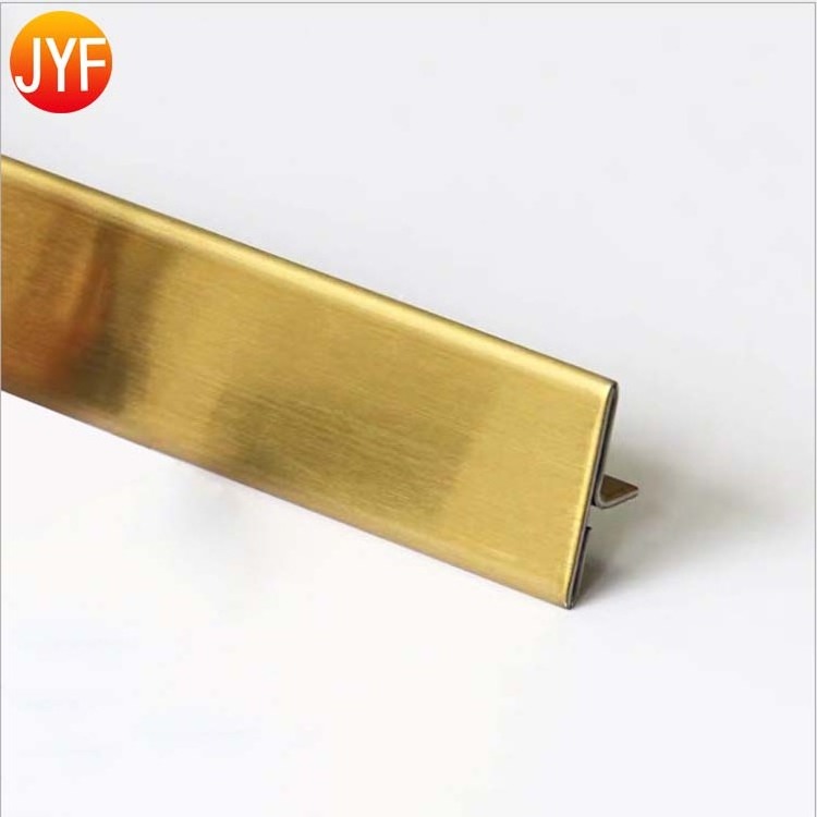 L2002 Professional Supplier Restaurant Decorative Metal T Shape 304 Stainless Steel Tile Trim Gold Trim ss t profile