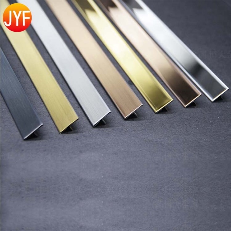 L2002 Professional Supplier Restaurant Decorative Metal T Shape 304 Stainless Steel Tile Trim Gold Trim ss t profile