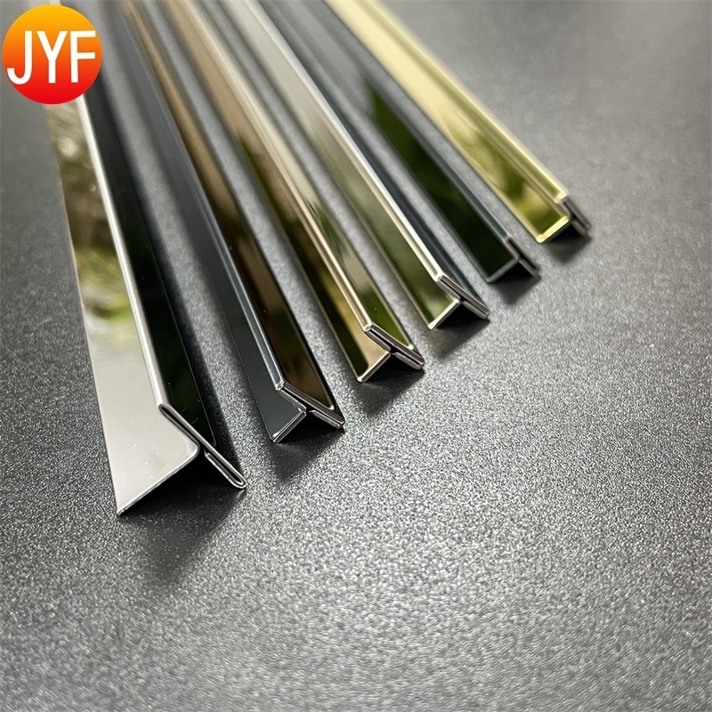 L2002 Professional Supplier Restaurant Decorative Metal T Shape 304 Stainless Steel Tile Trim Gold Trim ss t profile