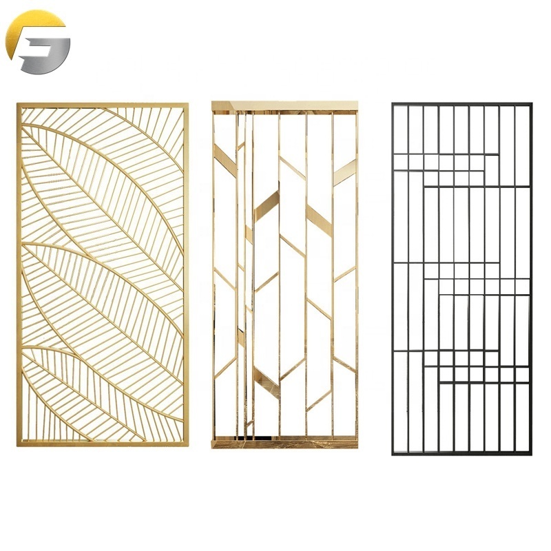 CL128 Interior high-end decorative stainless steel gold brass partition metal screen room divider for living room