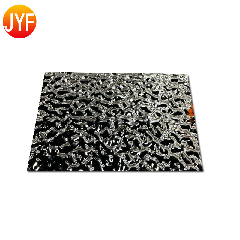 ZZ2825 8K Mirror  Stamped Decorative Stainless Steel Sheet  201 Water Ripple Stainless Steel Panels