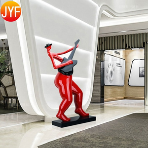 ZB0806 Hot selling Hotel Decorative Resin Sculpture Outdoor Resin Red Man Sculpture