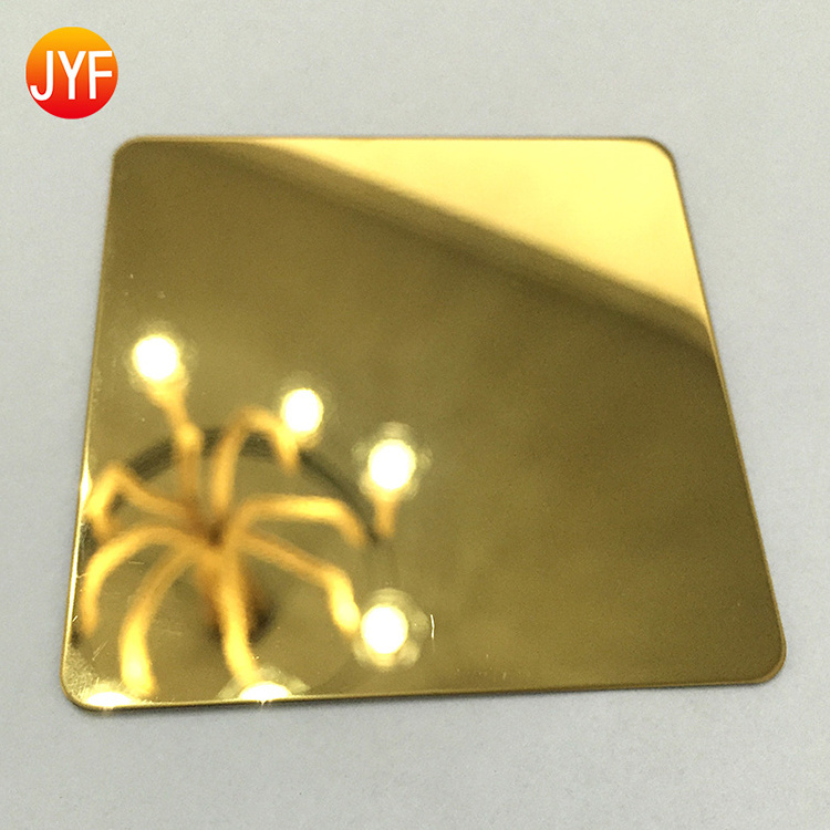 H065 Customized Non-fading Shiny Gold 8k Mirror Polished Stainless Steel Metal Sheet