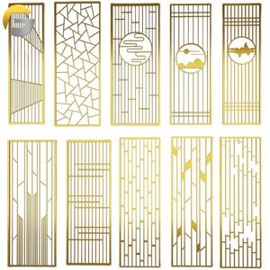 CL128 Interior high-end decorative stainless steel gold brass partition metal screen room divider for living room