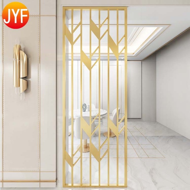 H470 China Supply Hanging Privacy Living Room Divider Stainless Steel Gold Screen Partition