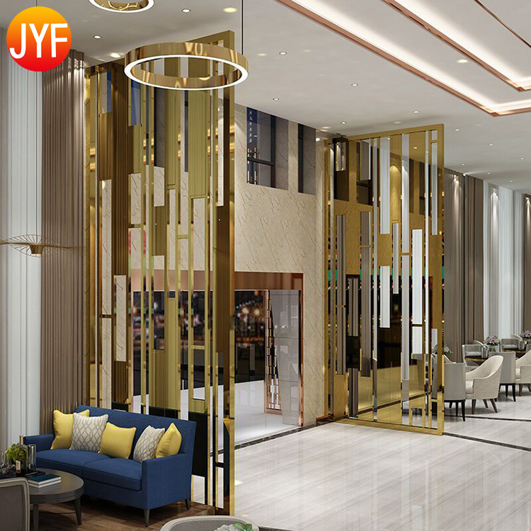 ZZ9931 Gold Privacy Screen Stainless Steel Hall Partition For Indoor