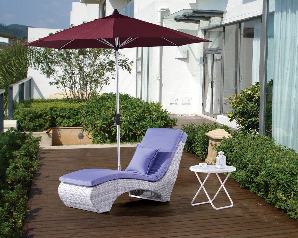 outdoor rattan plastic wicker furniture design chaise sunlounger