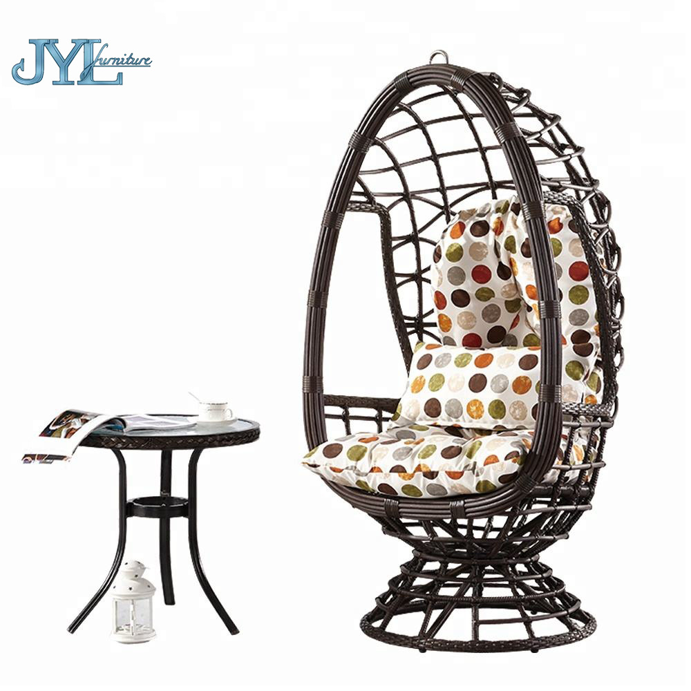 Egg shaped outdoor patio hanging basket summer rattan swing chair