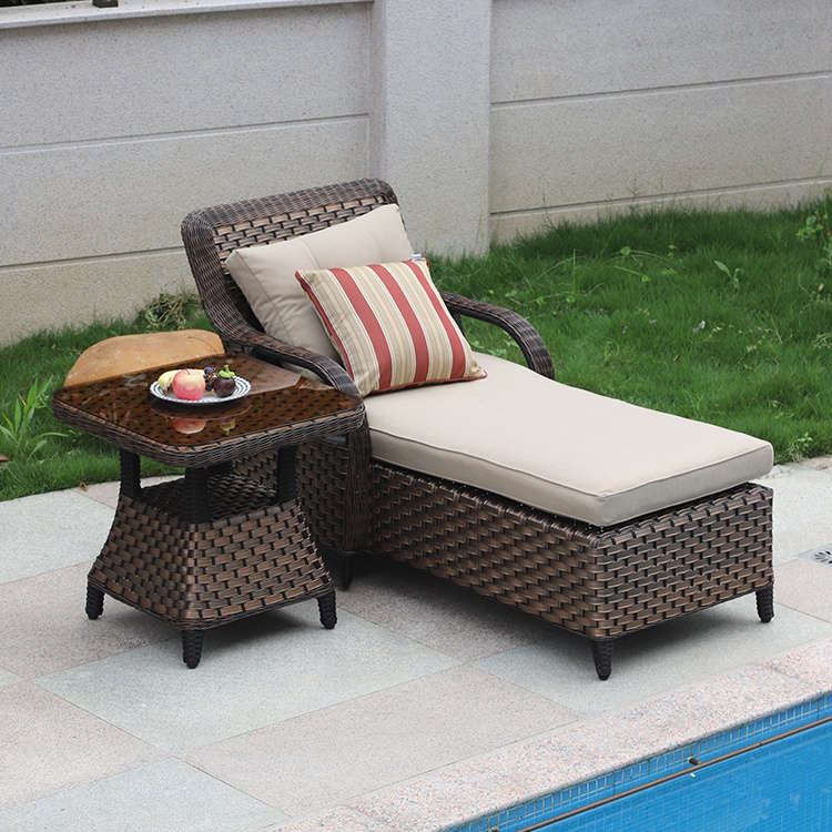 Garden Furniture Sun Loungers Daybed For Pool Side Beach Chair Rattan Lounge Chair