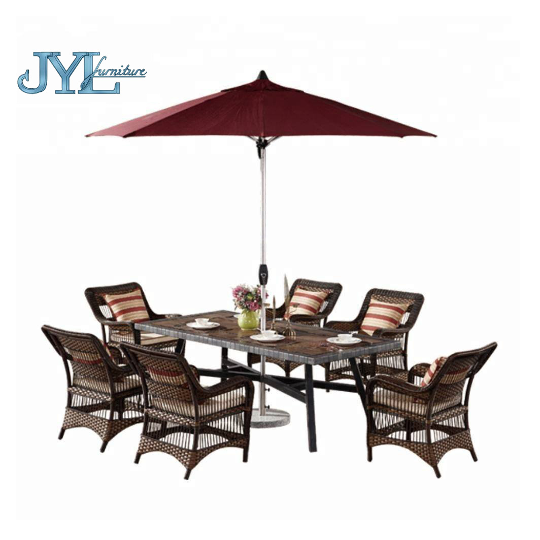 Modern Outdoor Backyard Wicker Rattan Patio Dining Set Furniture