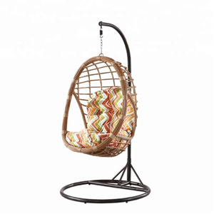 Cheap indoor garden cushion outdoor egg rattan swing chair