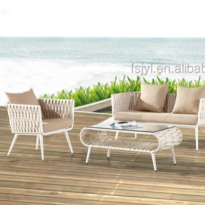 New Arrival Luxury Modern All Weather Sectional Furniture Patio Garden Sofa Set Rope Outdoor Sofa Set