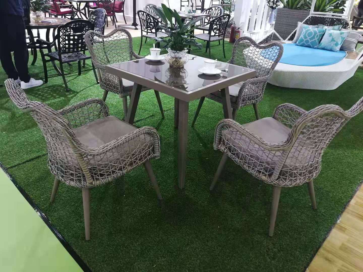 Nature  PE rattan strip garden modern outdoor chair furniture