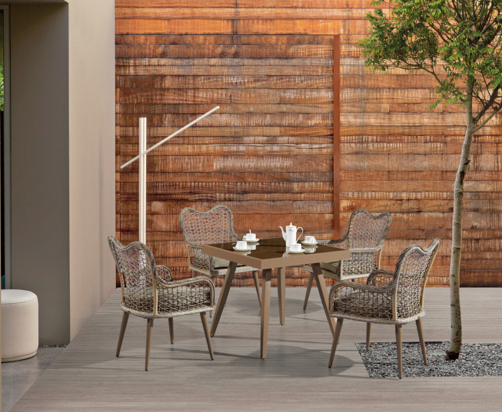 Nature  PE rattan strip garden modern outdoor chair furniture