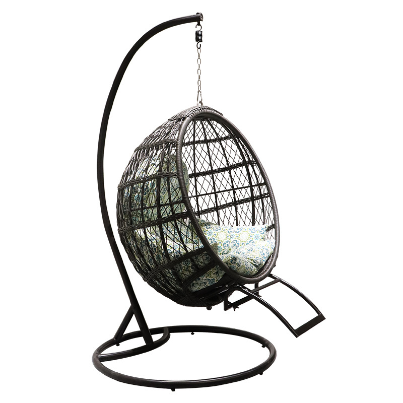 Rattan outdoor Modern Patio Steel Tube Travel set single wicker hanging hammock Egg Swing Chair