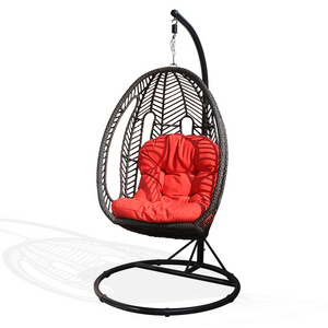 Rattan outdoor Modern Patio Steel Tube Travel set single wicker hanging hammock Egg Swing Chair