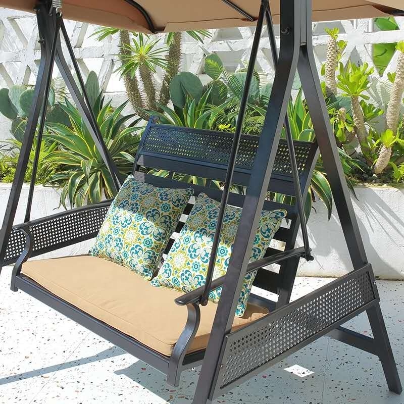 outdoor metal double 2 seat Garden Furniture Hanging Chairs Swing Standing Double Hanging family swing chair