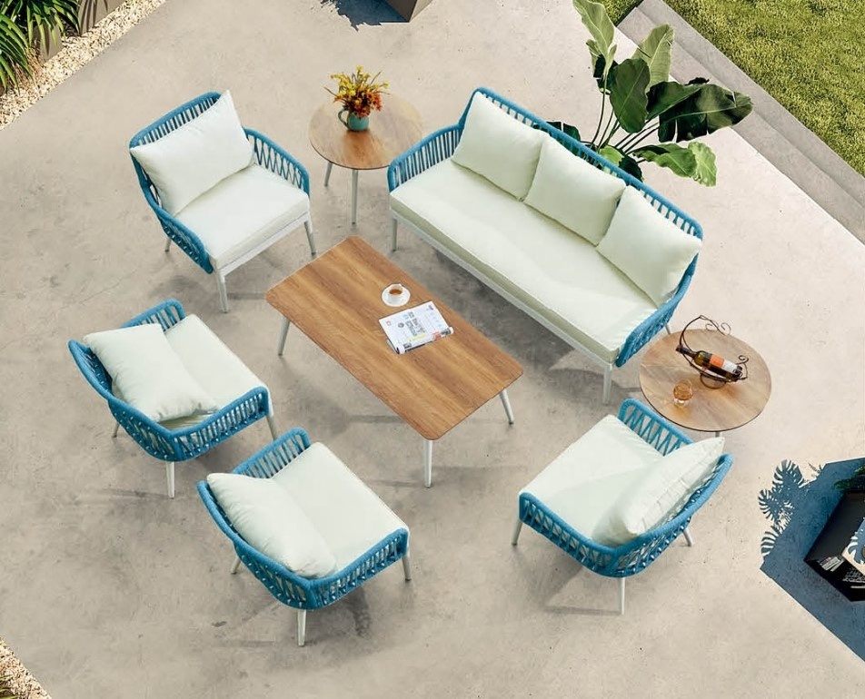 Fashion European outdoor hotel garden Rope sofa set rope furniture