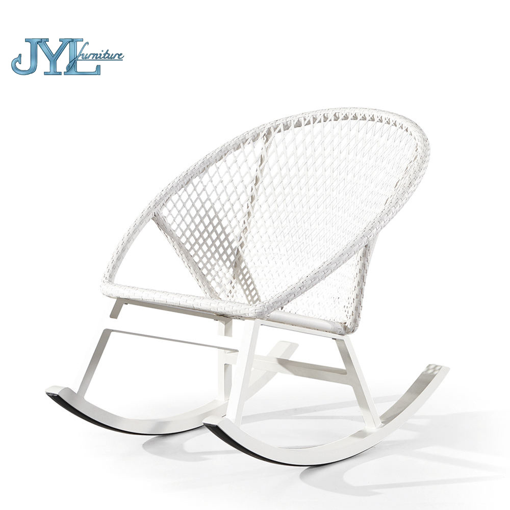 Comfortable outdoor garden cast aluminum rattan rocking chair furniture