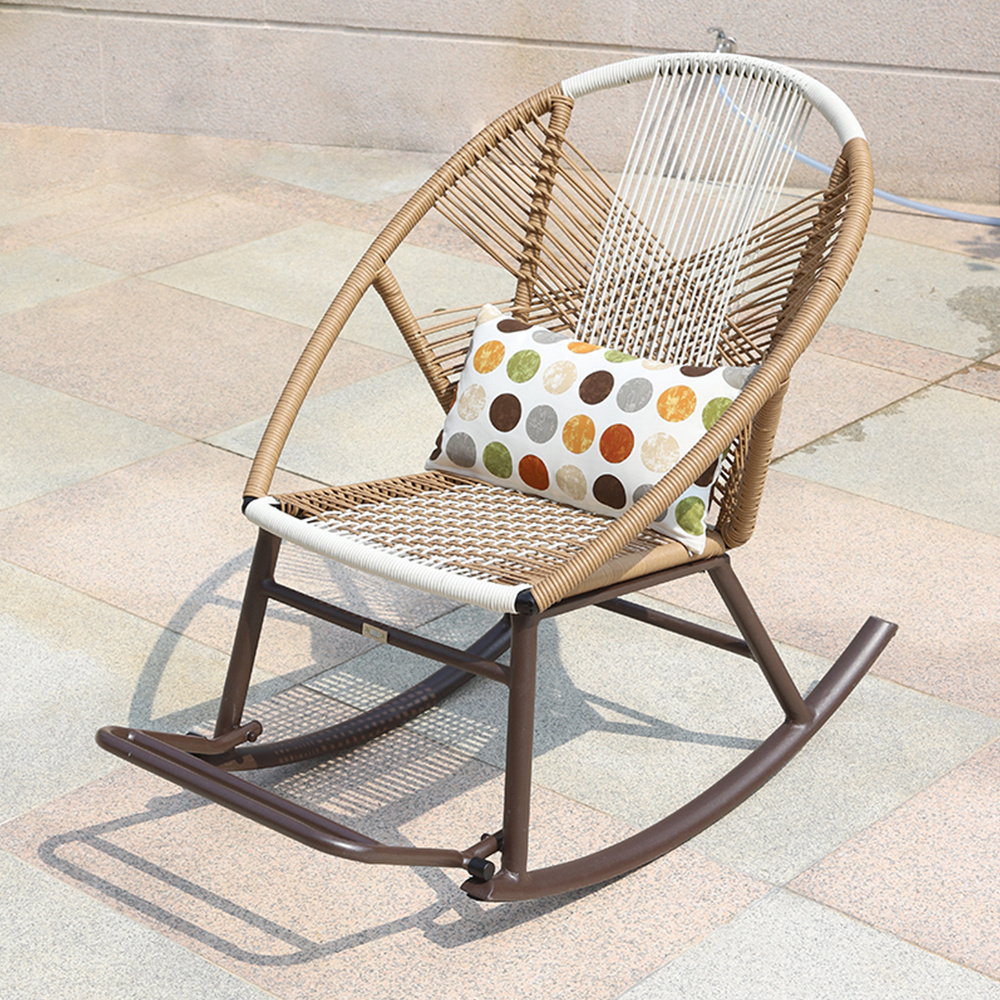 Factory Support PE Rattan With Aluminum Frame Swinging Garden Chair Leisure Rocking Chairs