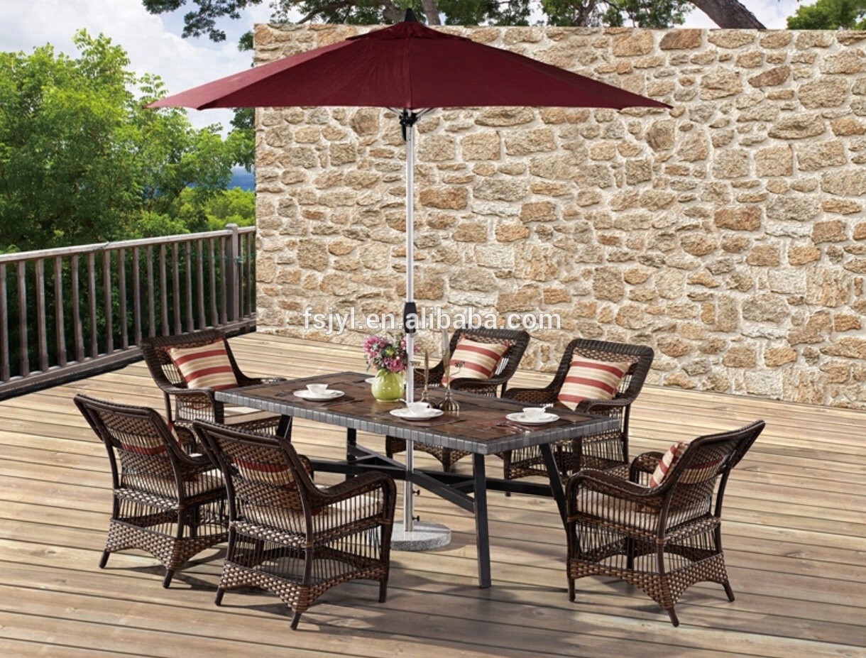 Modern Outdoor Backyard Wicker Rattan Patio Dining Set Furniture