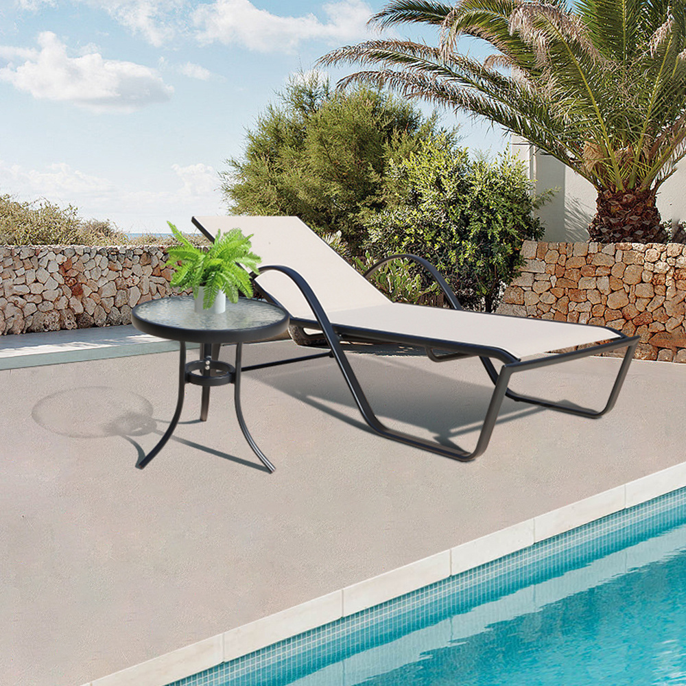 hotel outdoor furniture garden rattan chaise lounge