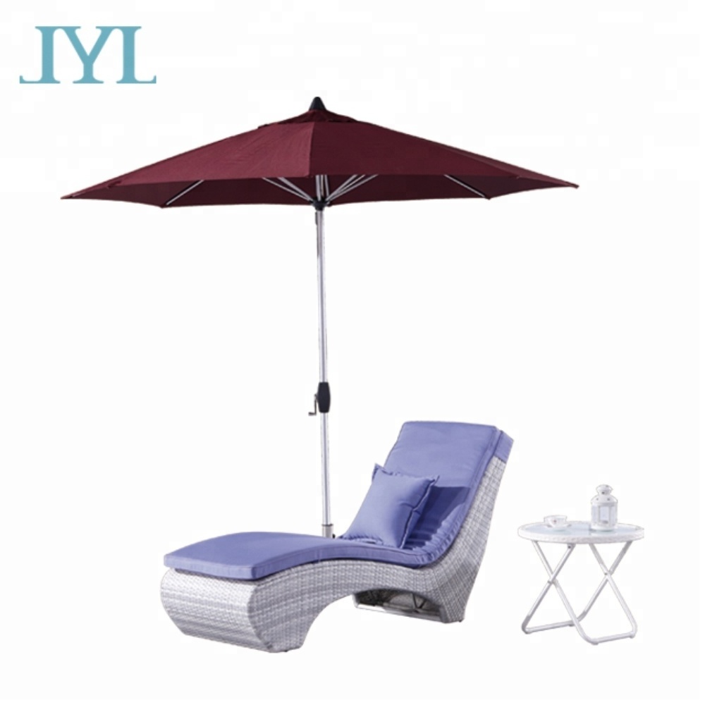 outdoor rattan plastic wicker furniture design chaise sunlounger