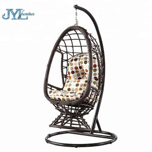 Egg shaped outdoor patio hanging basket summer rattan swing chair