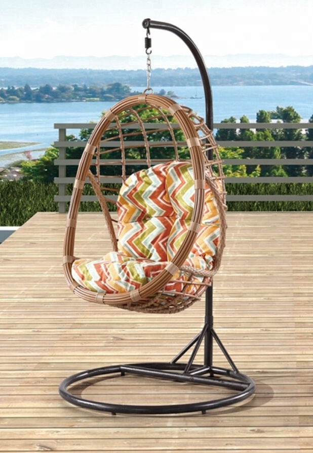 Cheap indoor garden cushion outdoor egg rattan swing chair