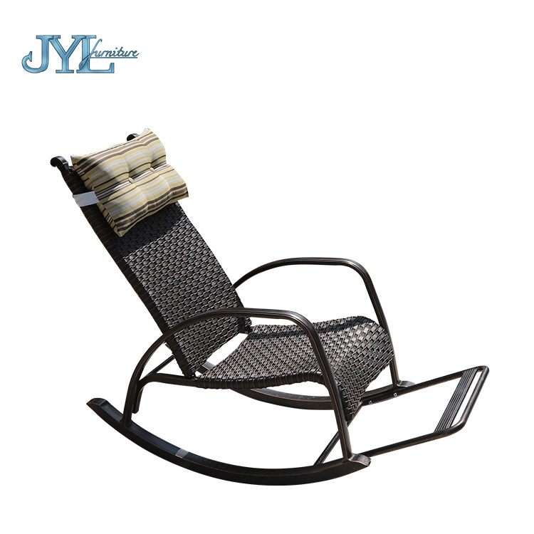 cast aluminum outdoor garden rattan wicker rocking chair for home used