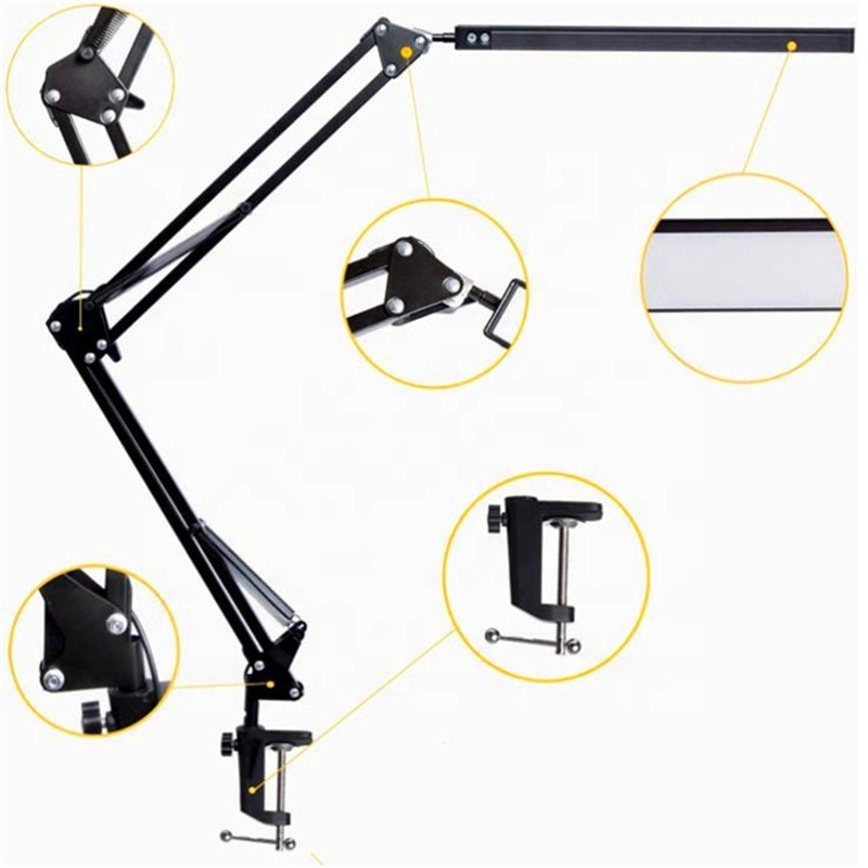 Modern Simple Adjustable Foldable LED Office Desk Lamp Professional Manicure Swing Arm Desk Lamps for Nail Salon Table