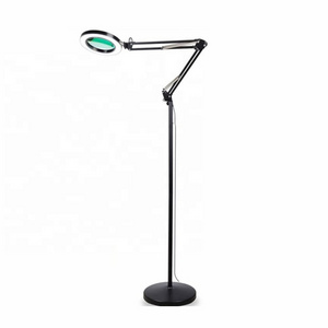 minimalist floor lamp high quality living room swing arm dimmable nordic led floor lamp with magnifier lens