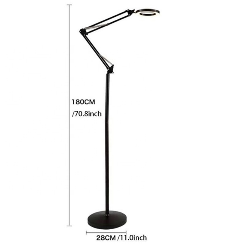 minimalist floor lamp high quality living room swing arm dimmable nordic led floor lamp with magnifier lens