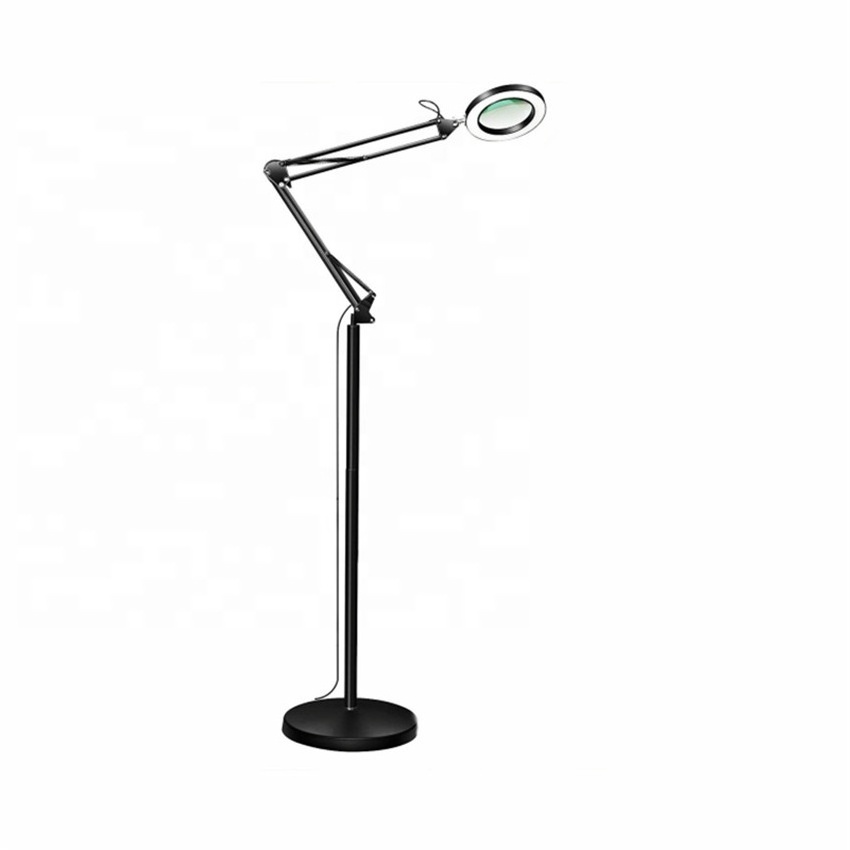 minimalist floor lamp high quality living room swing arm dimmable nordic led floor lamp with magnifier lens